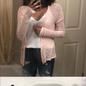 Light pink knit cardigan